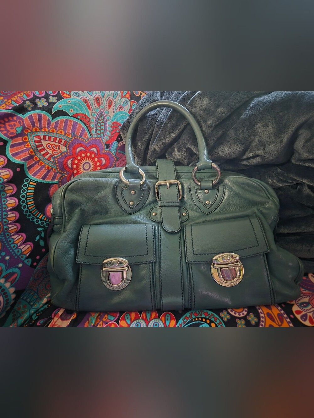 Vintage Marc Jacobs Venetia Y2k It Girl teal satchel